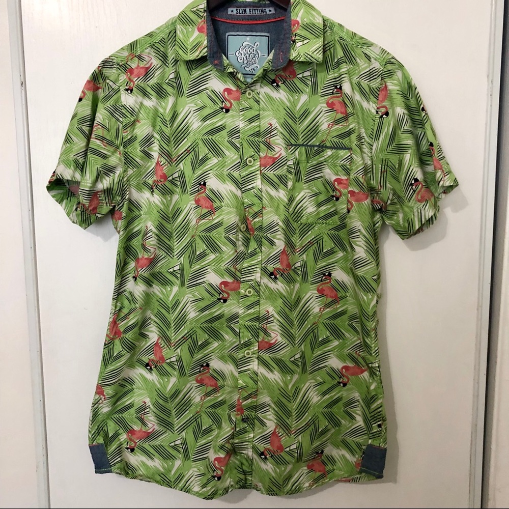 FLAMINGO MENS SHIRTS GOOD VIBES